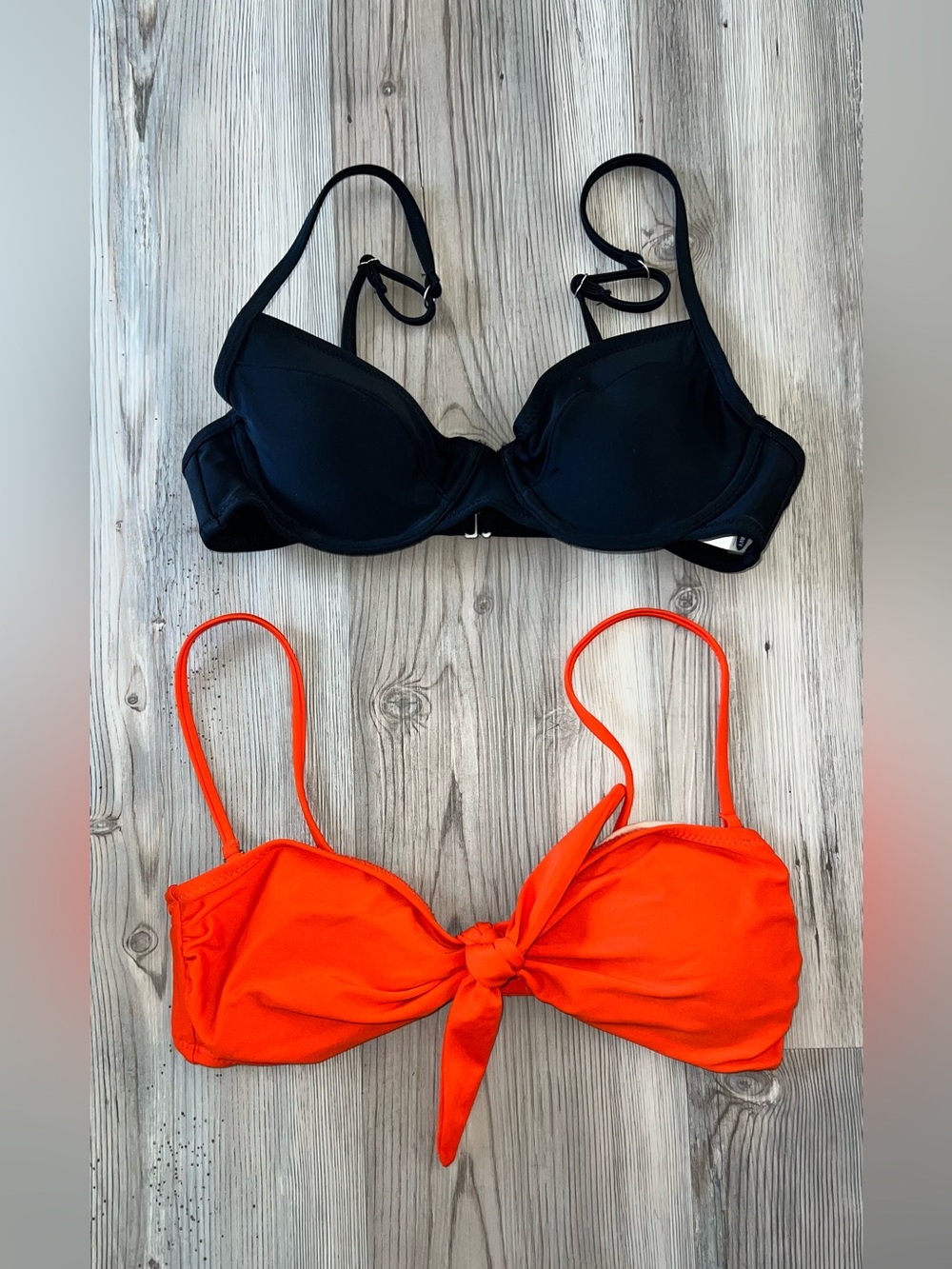 2 Old Navy Swimsuit Bikini Tops Black and Orange Small s